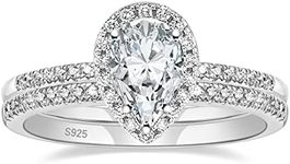 EAMTI 1.5CT 925 Sterling Silver Wed