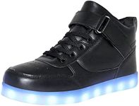 JEVRITE Unisex Light Up Shoes LED Shoes USB Charging High Top for Women Men Sneakers Couples Shoes GBBlack43