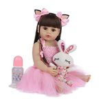 UCanaan Reborn Baby Dolls Girls Silicone Full Body 22 Inch Reborn Girl Doll Waterproof Bath Doll for Children Toddler Gift Set