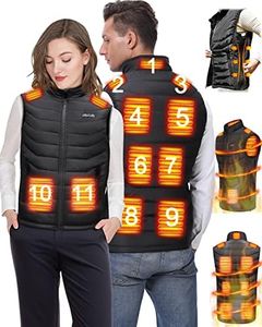 Heated Vest for Women Men - Upgrade 11 Zones Electric Charging Heating Vest Rechargeable Warming Heat Vest, Black, Large-X-Large