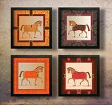 SAF paintings Set of 4 Horses Digital Reprint 19 inch x 19 inch Painting () SANFSD13N