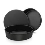 HaWare 10 Inch Cake Pan Set of 3, Non-Stick Round Baking Pans Tin, Stainless Steel Core Bakeware for Layered Cakes, Cheesecake, Birthday, Wedding Cake, Non-Toxic Cake Mold, Straight Side & 2 Inch Deep