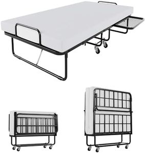 Ferlizer Folding [Twin] Bed with Thick [Memory Foam Mattress] Roll Away Guest Bed for Adults- Sturdy Metal Structure - 75" x 38"