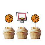 Morndew 20 PCS Sports Fan with Basketball backboard Shooting Pattern Cupcake Toppers for Theme Party Birthday Party Wedding Party Decorations