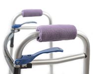 Universal Walker Hand Grip Covers - Luxurious Soft Fleece with Sculpted Memory Foam Cores (Playful Purple)