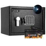 KOFAIR Safe Box (0.8 Cubic Feet), Money Safe for Home Safe with Fireproof Safe Bag, Personal Safe Box for Money with Key and Light, Money Safe for Cash Saving, Security Safety Box for Document Safe