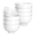 MALACASA, Series Regular, 8-Piece 4.5" White Ceramic Dish Set Porcelain Small Cereal Bowls (11.6 * 11.6 * 6cm)