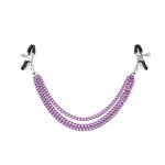 Layered Body Chain for Women Purple Body Clamps with Chains Non-Piercing Nipple Clamps Faux Piercing Body Jewelry for Valentine's Day Gift (Purple B)