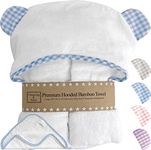 Channing & Yates Baby Towels for Boys - Hooded Baby Boy Towel & Washcloth Set - Organic Bamboo Baby Towels with Hood - (Blue)