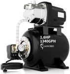 LANCHEZ Shallow Well Pump, Stainless Steel Garden Irrigation Pump, 115V Water Transfer Pump, Water Booster Jet Pump for Home Garden Lawn Farm, Glossy black