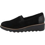 Clarks Sharon Dolly, Women’s Loafers, Black Suede W Dark Tan World, 5.5 UK (39 EU)