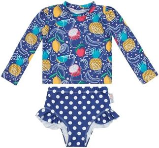 ALVABABY 3-4T Long Sleeve Rashguards, Baby/Toddler Girls' Rash Guard Sets,Girl Swimsuit UPF 50+ Sun Protection Two Piece Bathing Suit ST-P06-3-4T