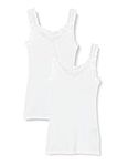 Iris & Lilly Women's Cotton Modal Vest Top, Pack of 2, White, 20