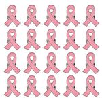 WANDIC Pink Ribbon Pin, 20 Pcs Breast Cancer Awareness Badges Hope Faith Brooches Enamel Jewelry Pins for Women Ladies Charity Clothing Decoration