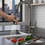 EVANEX Pull Down Kitchen Facuet | 304 Stainless Steel Kitchen Tap | 360 Degree Rotating Tap for Sink | Water Saving Aerated Flow | Deck Mounted Kitchen Sink Faucet