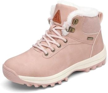 Mishansha Womens Warm Snow Boots For MenNon-Slip Walking Outdoor Casual Mens Hiking Boots Trekking Running Camping Pink 6 Women/5 Men