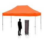 Sun Leisure® 4.5mx3m Heavy Duty Steel Gazebo, POP-UP Tent Instant Shelter Marquee (ORANGE, excl. sidewalls)