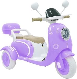 12V Kids Ride on Motorcycle,Toddlers Electric 3 Wheel Motorcycle for Girls 3+ with Bluetooth,LED Light(Purple)