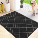 DOMUSTEX Dirt Trapper Indoor Door Mat 24" x 36", Non-Slip Entrance Rug, Washable Dog Doormat, Inside Floor Mat for Muddy Shoes & Paws