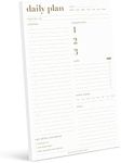 Bliss Collections Essential Daily Planner 6 x 9 with 50 Undated Tear-Off Sheets, Metallic Gold Organizer notepad to track productivity, your schedule, tasks, water intake, notes and more