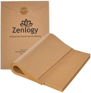 Zenlogy Parchment Paper Sheets 12x16 (200 sheets) for Baking - Unbleached Chlorine-free High Heat Non-Stick Pre-Cut Parchment Paper for Half Sheet Pans