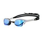 Arena Cobra Ultra Swim Goggles, Blue/Silver, Swipe Anti-Fog Mirror