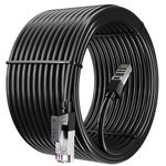 FEDUS 30 Meter Heavy Duty Outdoor Cat6 Cable Weatherproof/UV Resistant 10000mbps Ethernet Cable Suitable for Direct Burial Installations Ethernet Patch LAN Cable,Internet cable Network Cord Black