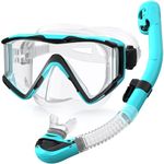 Zeligerstar Snorkel Set Adults, 3 Window Panoramic View Snorkel Mask Anti-Fog, Leak-Proof Scuba Diving Mask with Mesh Bag, Dry Top Mask and Snorkel Set for Adult and Teen