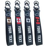 Customzied Key chain,Personalized Wrist Lanyards with Canada Flag Car Key Chain Clip Nylon Webbing Buckle for key,Tactical Backpack