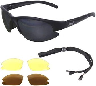 Rapid Eyewear Mens Polarised Fishing Sunglasses with Interchangeable Day and Amber Night Lenses. UV400 Protection. Ideal Glasses for the Fly, Carp, Trout, Sea, Pole and Coarse Angler