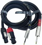 Speak on 2Pcs Professional Speakon to 1/4 Inch ts Speaker Cable for pa Jack Pair 12awg Gauge Male Audio Port Plug Amplifier Connection dj amp Heavy Duty bocina Cord Wire ft with Twist Lock(50 feet)ft