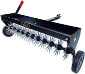 Brinly SAT-401BH-A Tow Behind Spike Aerator with Transport Wheels & Galvanized Steel 3D Tines