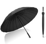 Flipco Long Handled Umbrella 24 Rib Large Windproof Reinforced Straight Umbrella for Outdoor (Multi Colour).