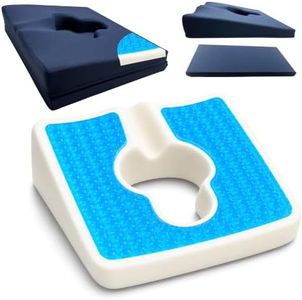 FoKon Gel Wheelchair Seat Cushion,Bed Sore Cushions for Butt,Relieve Sciatica,Coccyx,Pressure Sore and Ulcer Pain Relief Pillow,Cushion for Office Chairs,Removable&Washable Cover.(Elevated Set Blue)