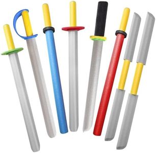 MLcnleS Foam Swords for Kids 22 inch Foam Weapons Toy 8 Pack, Kids Foam Prince Sword Warrior Ninja Samurai Knight Pretend Play Toy Set, Party Supplies for Boys (8 Foam Sword)