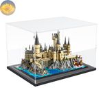 Choowin Acrylic Display Case for Lego 76419 21060 Thickened Clear Acrylic Display Box for Collectibles Countertop Display Case for Action Figures Assemble Dustproof Showcase(Black)