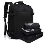 BANGE Travel Overnight Backpack,40-Liter FAA Flight Approved Weekender Bag Carry on Backpack (Black (Backpack With 3 Cubes))…