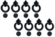 Adonai Hardware "Molid" Antique Heavy Duty Cast Iron Front Entry Sturdy Stylish Ring Door Knockers (Matte Black) for Vintage Wooden Barn Shed Doors, Gates, Fences, Furniture and Farmhouse