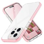 MATEPROX Clear Case for iPhone 15 Pro Max Cases Ultra Slim Crystal Transparent Shockproof Protective Cover Bumper Cases for iPhone 15 Pro Max 6.7'-Pink