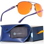 Blue Light Blocking Glasses by ELEMENT LUX - 99% Amber Dark Blue Blocker Glasses - For Better Sleep, Eye Strain, Migraine Relief, Gaming, Computer Screen Filter - Men and Women (Small-Medium)