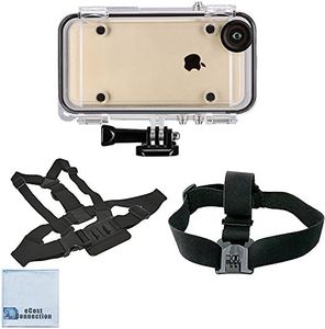 eCostConnection Extreme Sports Waterproof Case for iPhone 6,6S + Adjustable Chest Mount Harness + Head Strap Mount + Microfiber Cloth