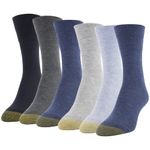 Gold Toe Women's Ultra Soft Mid Crew Socks, 6-Pairs, Denim Assorted, M (Pack of 6)