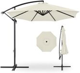 Best Choice Products 10ft Offset Hanging Market Patio Umbrella w/Easy Tilt Adjustment, Polyester Shade, 8 Ribs for Backyard, Poolside, Lawn and Garden - Ivory