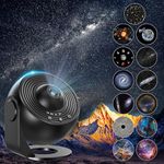 Lysumurl Planetarium Star Projector, 13 in 1 Galaxy Projector Light with 12 Film Discs, 360° Starry Sky Night Light Nebula Projector Lamp, Celestial Galaxy Projector for Adults Kids Bedroom, Black