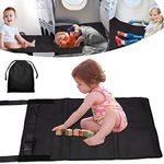 Airplane Footrest for Kids, Toddler Travel Bed Travel Accessories, Airplane Foot Rest Portable Airplane Seat Extender, Foot Hammock for Flight Travel Essentials (Black)