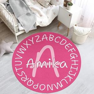 lanleay Customized Pink Toddler Rugs for Baby Crawling and Playing: Personalized Nursery Rug with Custom Name and Alphabet Design - Personalized Baby Gifts Area Rugs for Nursery