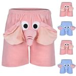 Mens Lounge Shorts Men's Funny Elephant Home Shorts Unisex Novelty Cute Comfy Elephant Pajama Short Pants Sleepwear Nightwear Loose Fit Solid Color Relaxed Couple Clothing Blue