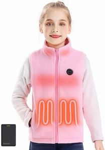 ORRNIKKO Kids Heated Fleece Vest with Battery Pack - 7.4V Rechargeable Boys Girls Lightweight Electric Heated Fleece Coat for Winter Outdoor Activities, Gift Giving