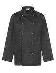 Proluxe Professional Chef Jacket - Long Sleeve - Unisex - Modern Fit - Black and White Available (L, Black)