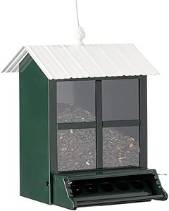 More Birds Squirrel-X Feeder with Perch for Sunflower/Mixed Seed 4 Feeding Ports, 6 lb Capacity, Green